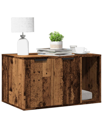 Meuble de bac à litière pour chat vieux bois bois d'ingénierie | Mobilier & Déco