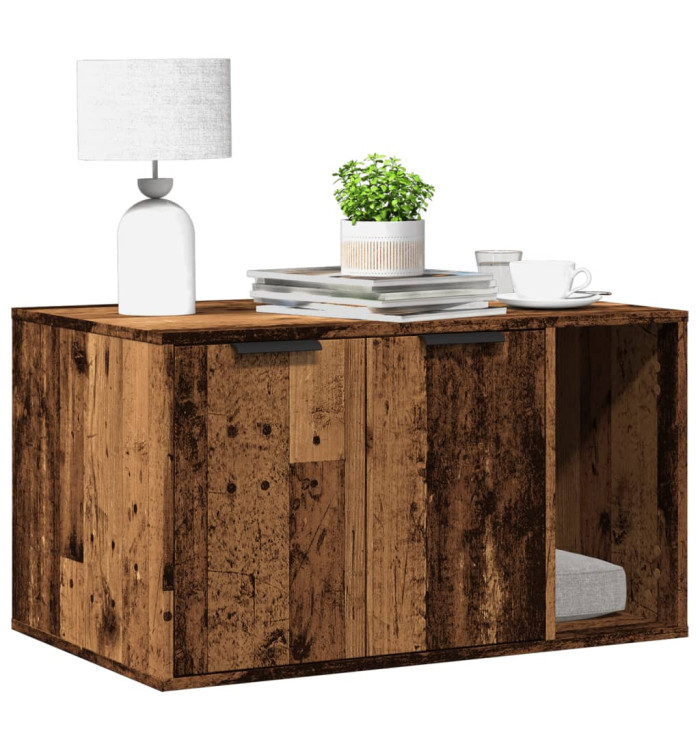 Meuble de bac à litière pour chat vieux bois bois d'ingénierie | Mobilier & Déco
