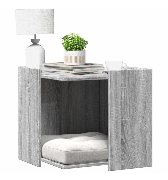 Meuble de bac à litière pour chat sonoma gris bois d'ingénierie | Mobilier & Déco