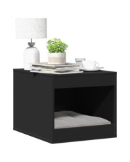 Meuble de bac à litière pour chat noir bois d'ingénierie | Mobilier & Déco