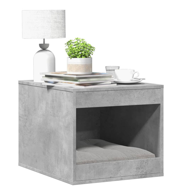 Meuble de bac à litière pour chat gris béton bois d'ingénierie | Mobilier & Déco
