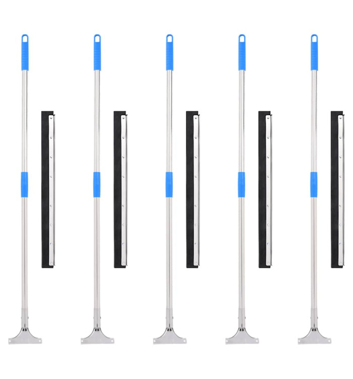Raclettes à plancher 5 pcs 60,5x119,5 cm acier et caoutchouc | Mobilier & Déco