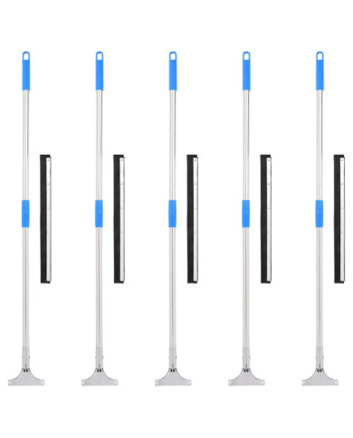 Raclettes à plancher 5 pcs 45,5x119,5 cm acier et caoutchouc | Mobilier & Déco