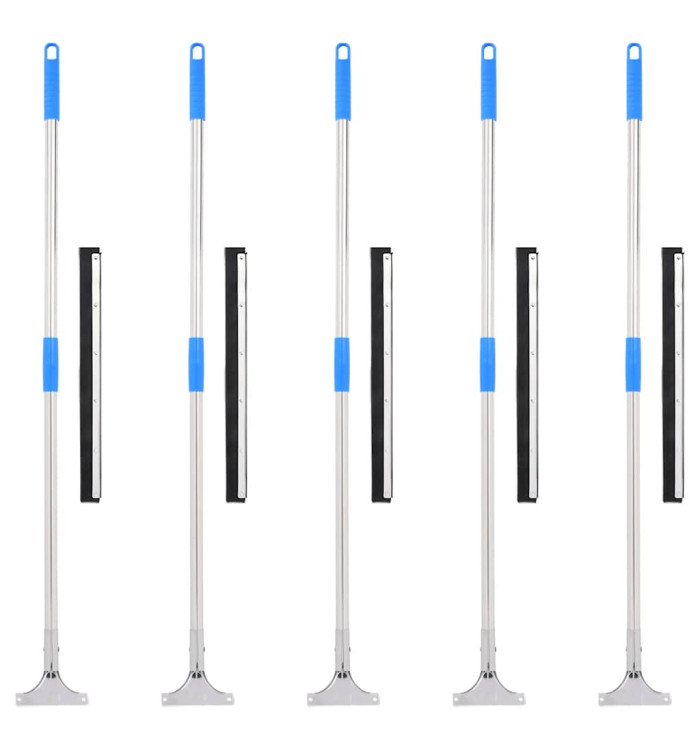 Raclettes à plancher 5 pcs 45,5x119,5 cm acier et caoutchouc | Mobilier & Déco