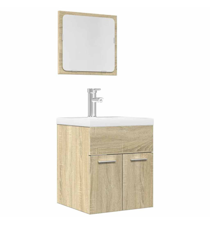 Ensemble de meubles de salle de bain 2 pcs chêne sonoma | Mobilier & Déco