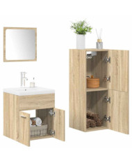 Ensemble de meubles de salle de bain 4 pcs chêne sonoma | Mobilier & Déco