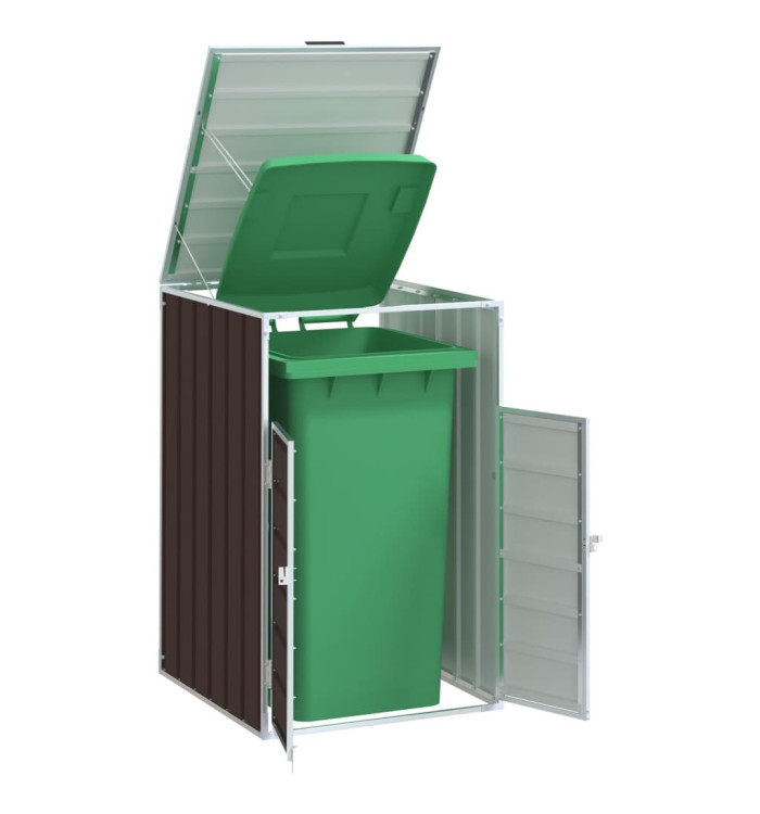 Rangement à roulettes pour poubelles pour bac unique acier | Mobilier & Déco
