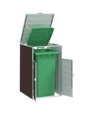 Rangement à roulettes pour poubelles pour bac unique acier | Mobilier & Déco