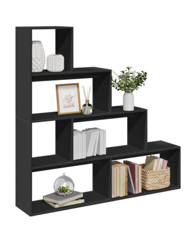 Étagère séparatrice de pièce 4 niveaux noir 143,5x29x143,5 cm | Mobilier & Déco
