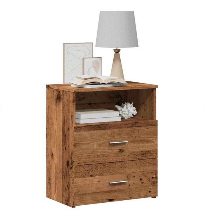Table de chevet vieux bois 50x32x60 cm bois d'ingénierie | Mobilier & Déco
