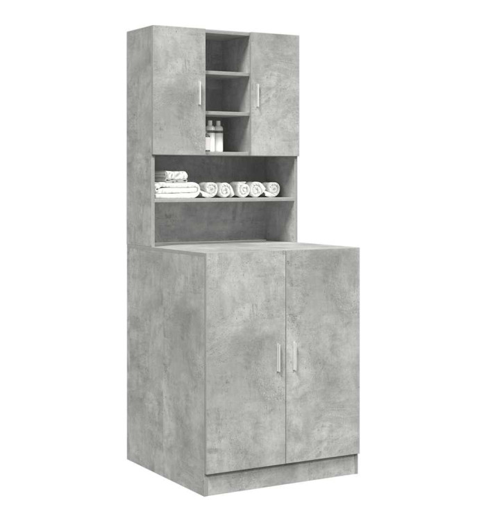 Armoires pour machine à laver 2pcs gris béton bois ingénierie | Mobilier & Déco