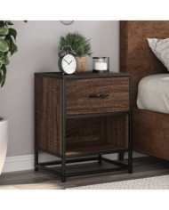 Table de chevet chêne marron 40x31x50 cm bois d'ingénierie | Mobilier & Déco