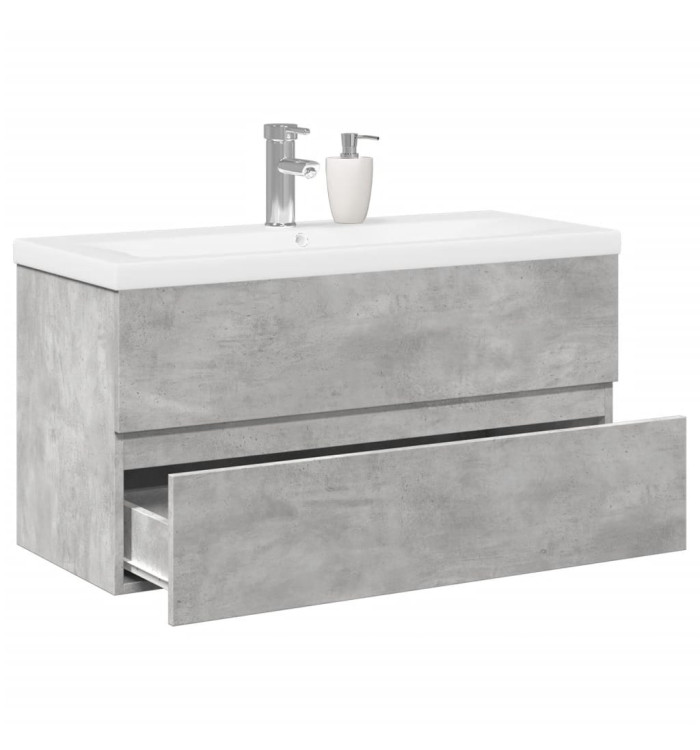Ensemble de meubles de salle de bain 2 pcs gris béton | Mobilier & Déco
