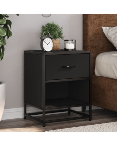 Table de chevet noir 40x31x50 cm bois d'ingénierie | Mobilier & Déco