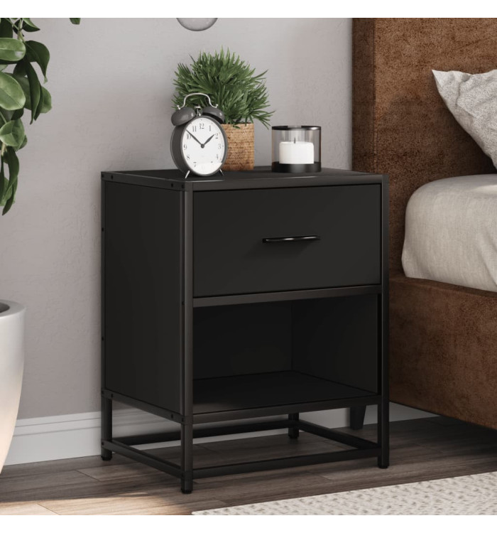 Table de chevet noir 40x31x50 cm bois d'ingénierie | Mobilier & Déco