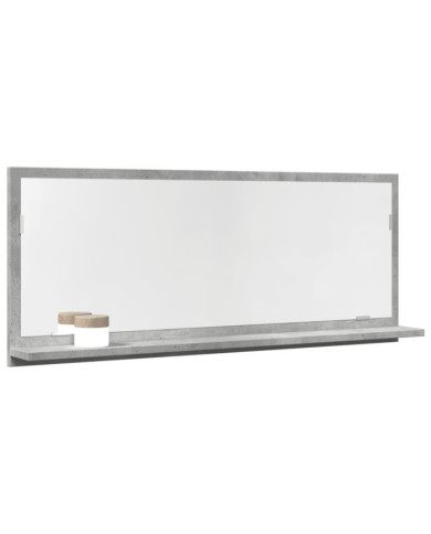 Armoire à miroir de salle de bain gris béton bois d'ingénierie | Mobilier & Déco