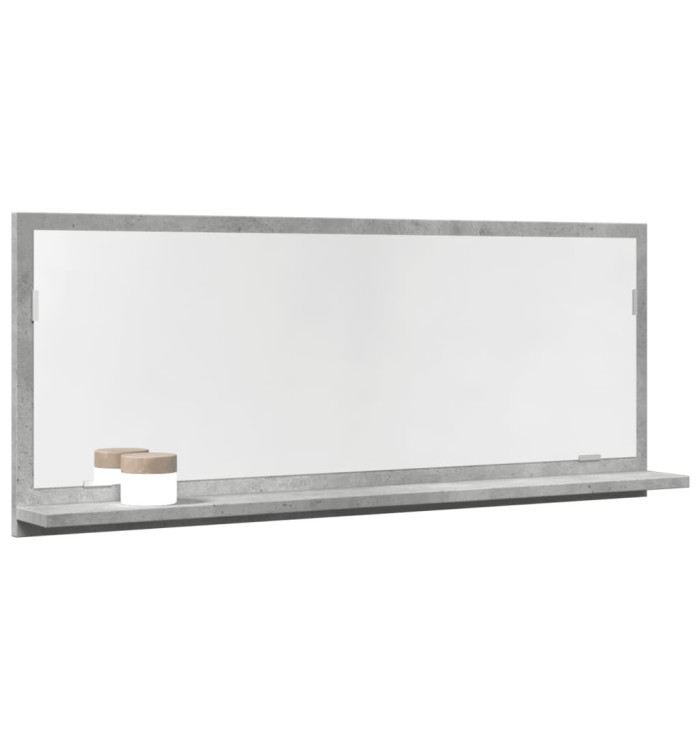 Armoire à miroir de salle de bain gris béton bois d'ingénierie | Mobilier & Déco