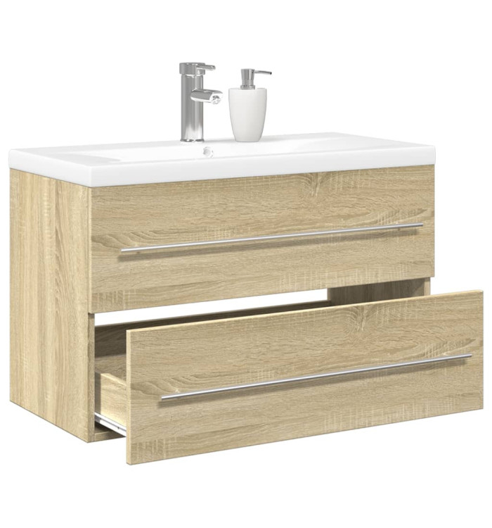 Ensemble de meubles de salle de bain 2 pcs chêne sonoma | Mobilier & Déco