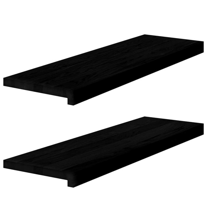 Appuis de fenêtre 2 pcs marron foncé bois de chêne massif | Mobilier & Déco