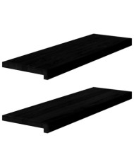 Appuis de fenêtre 2 pcs marron foncé bois de chêne massif | Mobilier & Déco