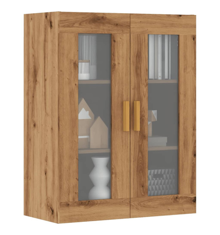 Armoire murale suspendue chêne artisanal 69,5x34x90 cm | Mobilier & Déco
