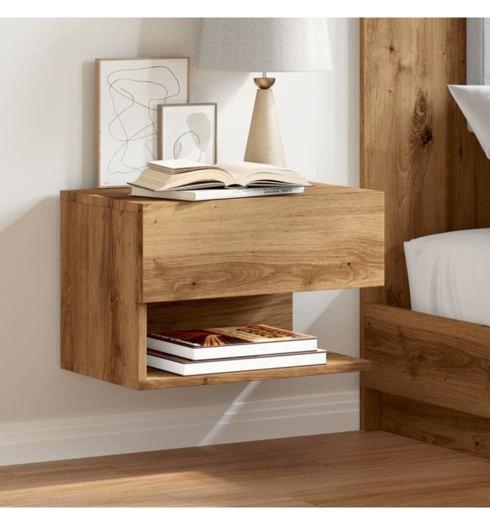 Tables de chevet murales 2 pcs chêne artisanal | Mobilier & Déco