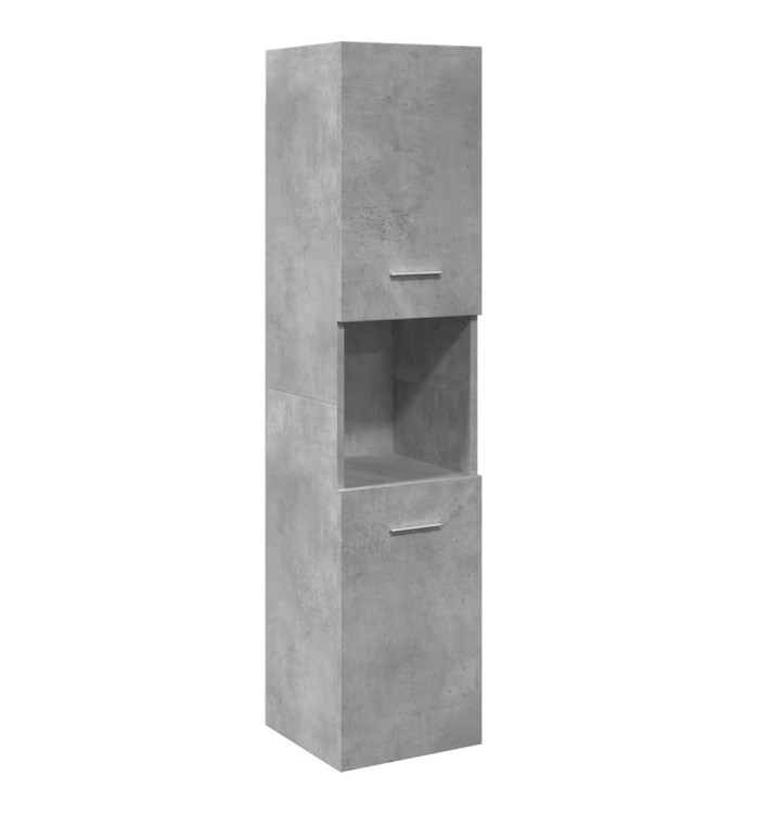 Armoire de salle de bain suspendue gris béton bois d'ingénierie | Mobilier & Déco