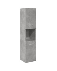 Armoire de salle de bain suspendue gris béton bois d'ingénierie | Mobilier & Déco