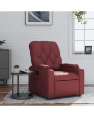 Fauteuil inclinable Rouge bordeaux Similicuir | Mobilier & Déco