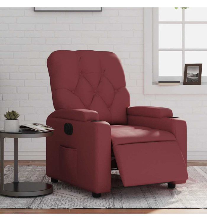 Fauteuil inclinable électrique Rouge bordeaux Similicuir | Mobilier & Déco