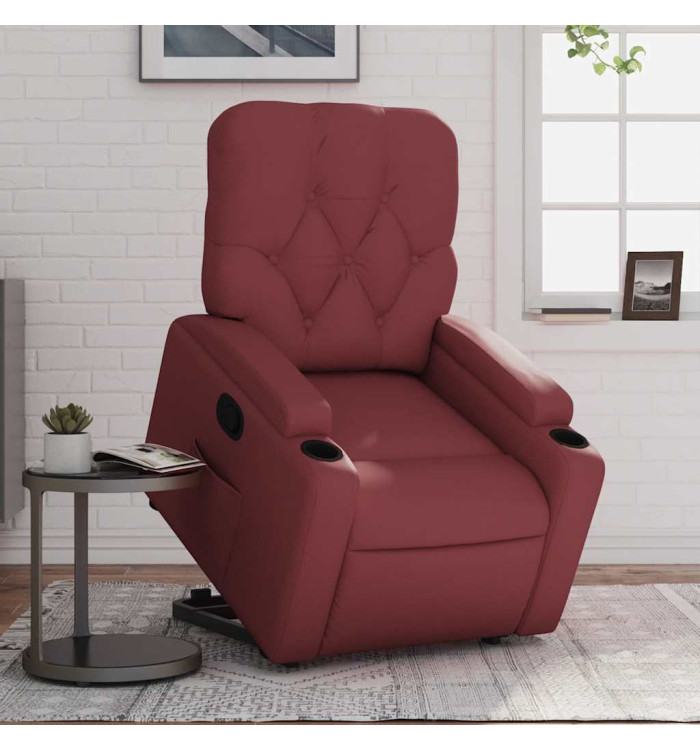 Fauteuil inclinable Rouge bordeaux Similicuir | Mobilier & Déco