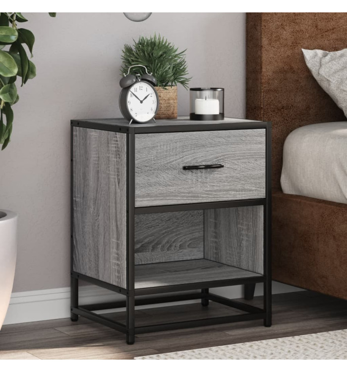 Table de chevet sonoma gris 40x31x50 cm bois d'ingénierie | Mobilier & Déco