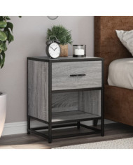 Table de chevet sonoma gris 40x31x50 cm bois d'ingénierie | Mobilier & Déco