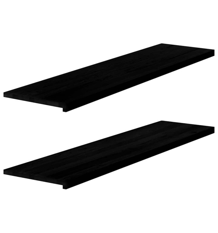 Appuis de fenêtre 2 pcs marron foncé bois de chêne massif | Mobilier & Déco