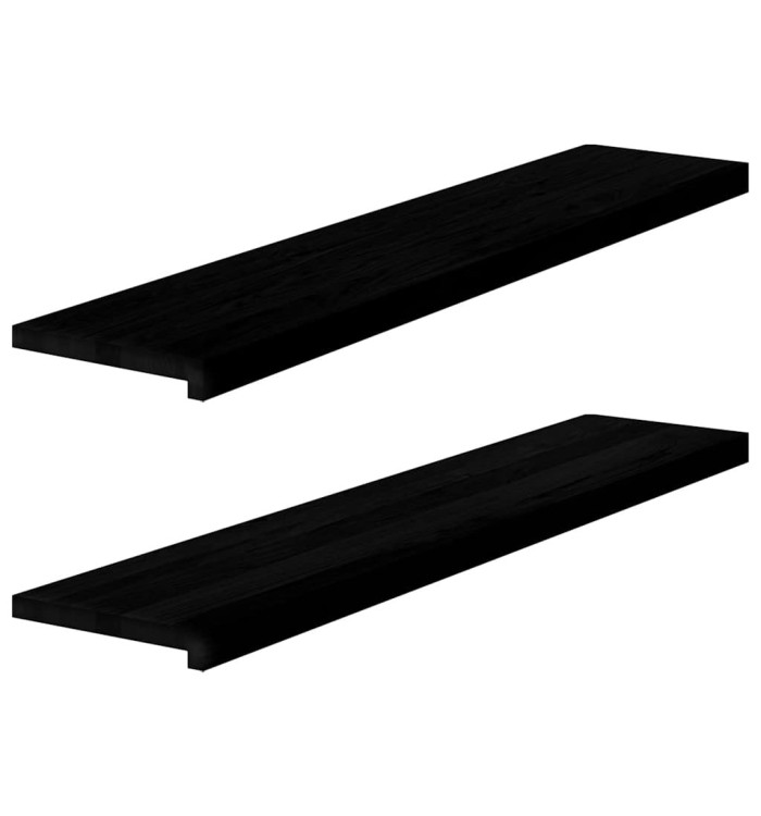 Appuis de fenêtre 2 pcs marron foncé bois de chêne massif | Mobilier & Déco