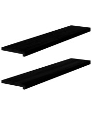 Appuis de fenêtre 2 pcs marron foncé bois de chêne massif | Mobilier & Déco