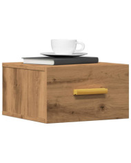 Table de chevet murale chêne artisanal 35x35x20 cm | Mobilier & Déco