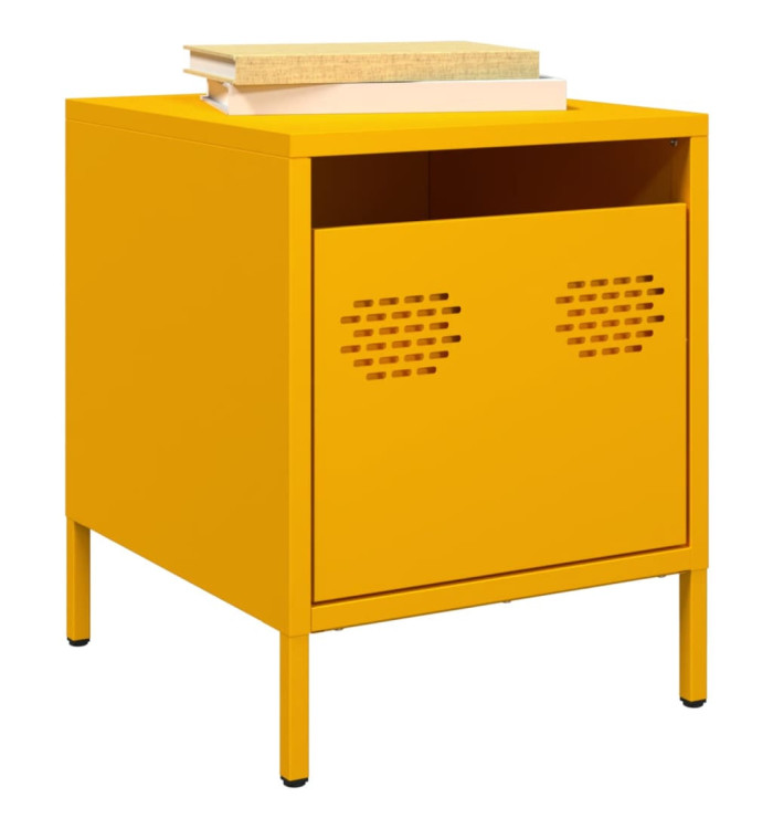 Tables de chevet 2 pcs jaune moutarde 35x39x43,5 cm acier | Mobilier & Déco