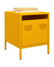 Tables de chevet 2 pcs jaune moutarde 35x39x43,5 cm acier | Mobilier & Déco