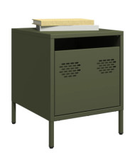 Tables de chevet 2 pcs vert olive 35x39x43,5 cm acier | Mobilier & Déco