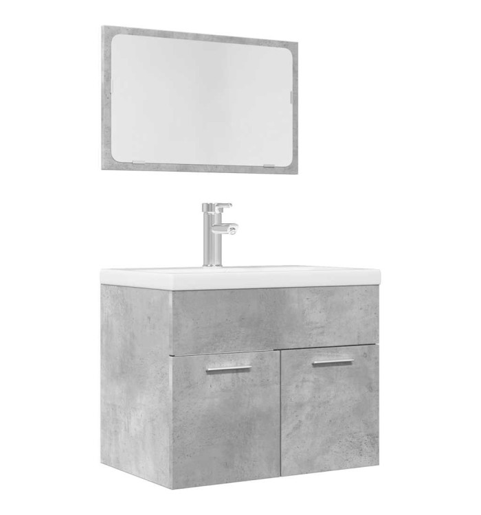 Ensemble de meubles de salle de bain 2 pcs gris béton | Mobilier & Déco