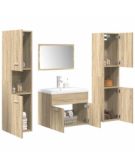 Ensemble de meubles de salle de bain 5 pcs chêne sonoma | Mobilier & Déco