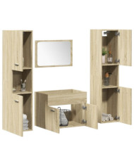 Ensemble de meubles de salle de bain 4 pcs chêne sonoma | Mobilier & Déco