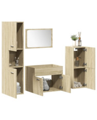 Ensemble de meubles de salle de bain 4 pcs chêne sonoma | Mobilier & Déco
