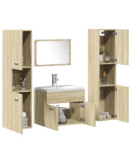 Ensemble de meubles de salle de bain 5 pcs chêne sonoma | Mobilier & Déco