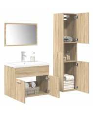 Ensemble de meubles de salle de bain 4 pcs chêne sonoma | Mobilier & Déco
