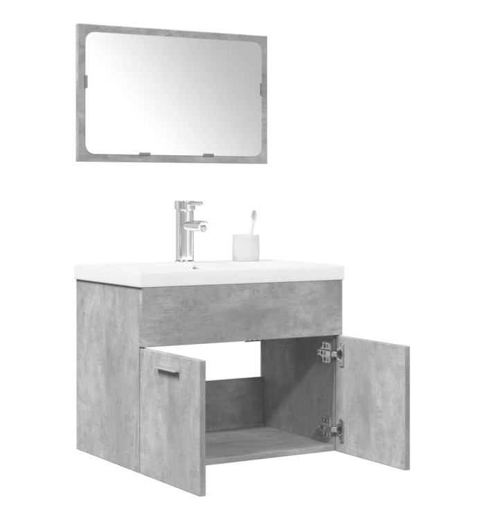 Ensemble de meubles de salle de bain 3 pcs gris béton | Mobilier & Déco