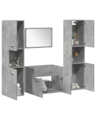 Ensemble de meubles de salle de bain 4 pcs gris béton | Mobilier & Déco