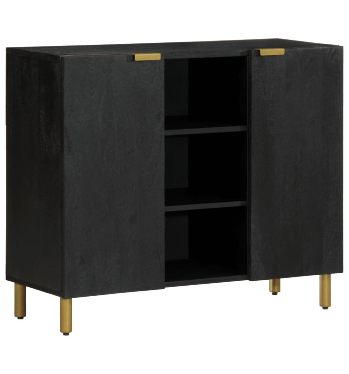 Buffet noir 90x33x75 cm bois d'ingénierie | Mobilier & Déco