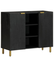 Buffet noir 90x33x75 cm bois d'ingénierie | Mobilier & Déco
